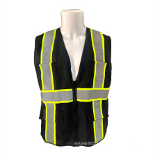 Mesh reflective vest/Black reflective safety vest/Polyester reflective safety vest can custom logo for workmen